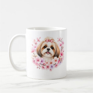 Taza De Café Custom Floral Shih Tzu Dog Mom Coffee Mug