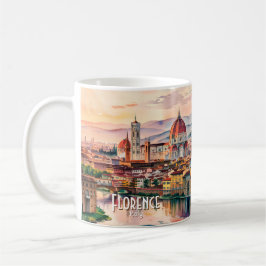 Taza De Café Custom Florence Duomo Cathedral Watercolor Skyline