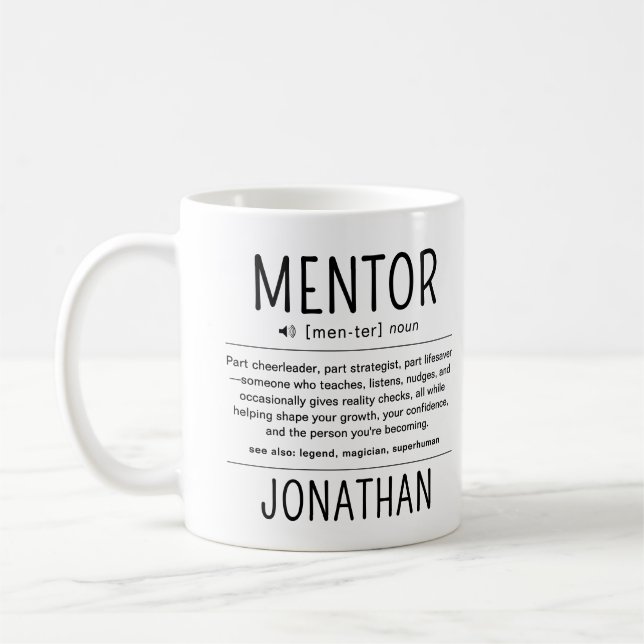 Taza De Café  Custom Funny Mentor Coach Adviser Appreciation (Izquierda)