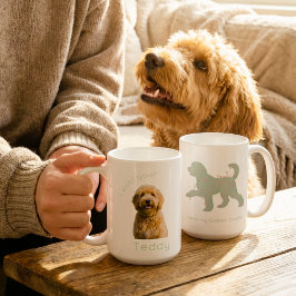 Taza De Café Custom Golden Doodle Photo I Woof You Personalized