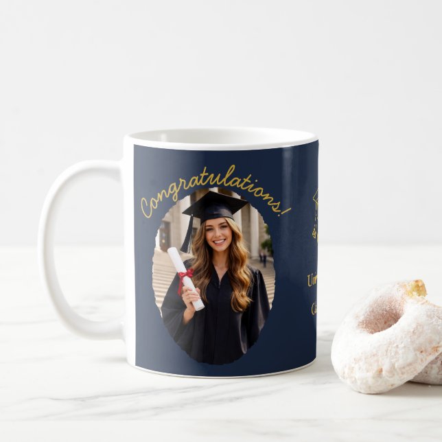 Taza De Café Custom Graduation Photo Mug Congratulations (Con donut)