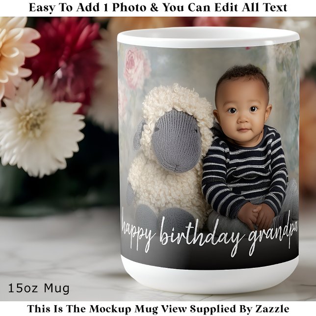Taza De Café Custom Grandpa Photo Mug Modern One Photo Easy (Subido por el creador)