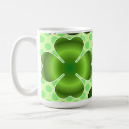 Taza De Café Custom Green Lucky Clover Pattern Gift
