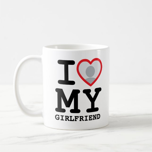 Taza De Café Custom I love my girlfriend photo text (Izquierda)