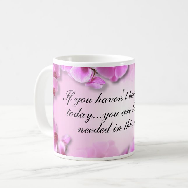 Taza De Café Custom Inspirational Pink Orchid (Anverso izquierdo)