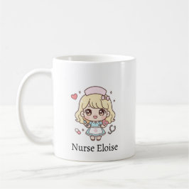Taza De Café Custom Kawaii Nurse Mug – Personalized Cute Chibi