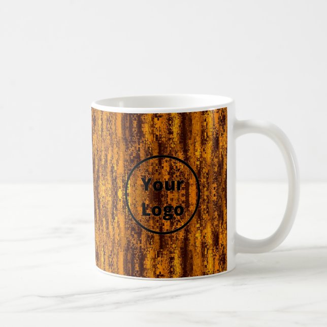 Taza De Café Custom logo gold and black pixel pattern (Derecha)