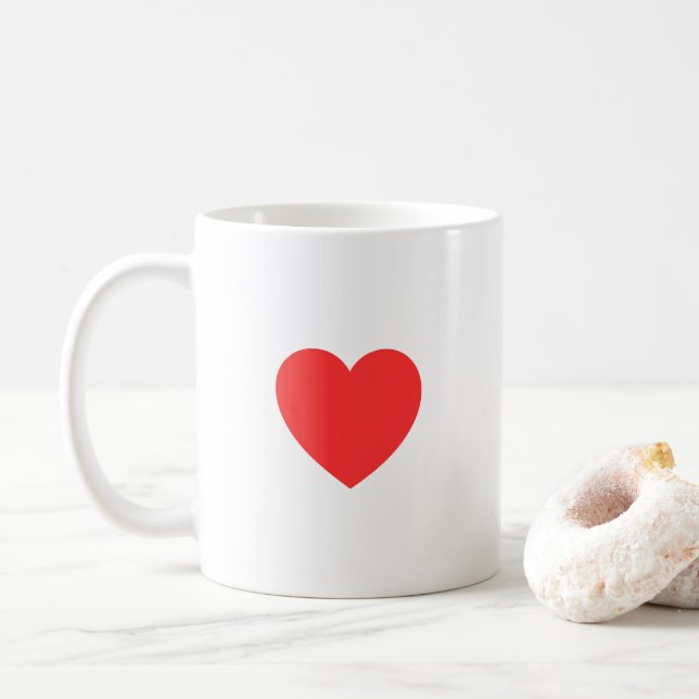 Taza de café Custom Love con corazón rojo (Con donut)