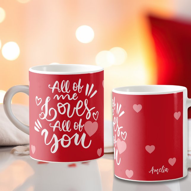 Taza De Café Custom Love Message Hearts Personalized Name (Subido por el creador)