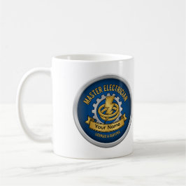 Taza De Café Custom Master Electrician Professional Badge Mug 