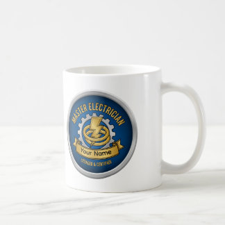 Taza De Café Custom Master Electrician Professional Badge Mug 