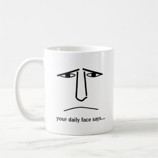 Taza De Café Custom Minimalist Expression Design Man Face