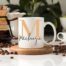 Taza De Café Custom Monogram Coffee Mug, Birthday Gift for Kids