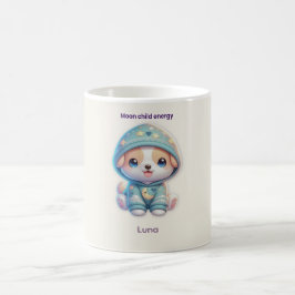 Taza De Café Custom Moon Child Energy Dog Mug