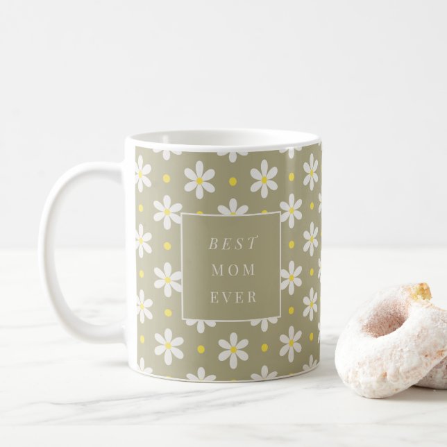 Taza De Café Custom Mother's Day Gift Personalized Daisy (Con donut)