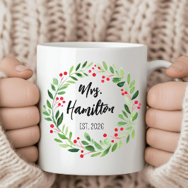 Taza De Café Custom Mr & Mrs Christmas Mug for Newlywed Gift