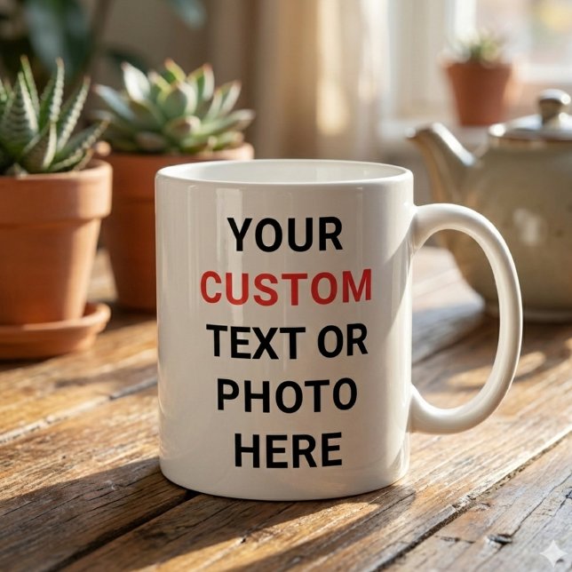 Taza De Café Custom Mug | Add Text, Photo, Logo or Design Here  (Subido por el creador)