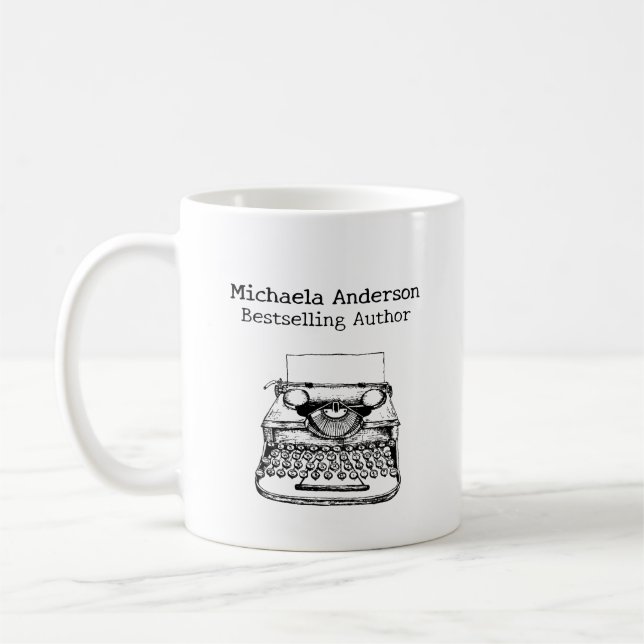 Taza De Café Custom Name Bestselling Author Writer Gift (Izquierda)