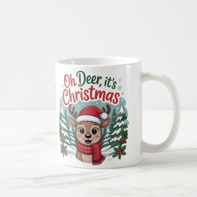 Taza De Café Custom name Christmas deer (Derecha)