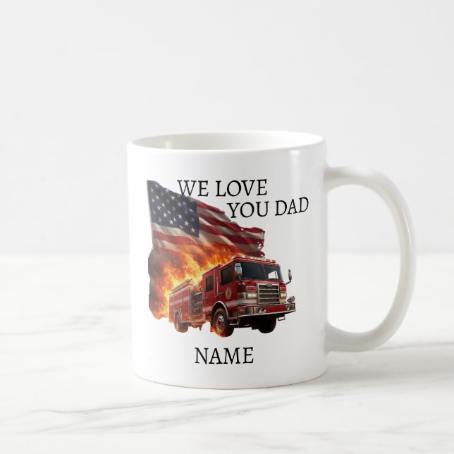 Taza De Café Custom Name Dramatic Hero Firefighter Mug (Derecha)