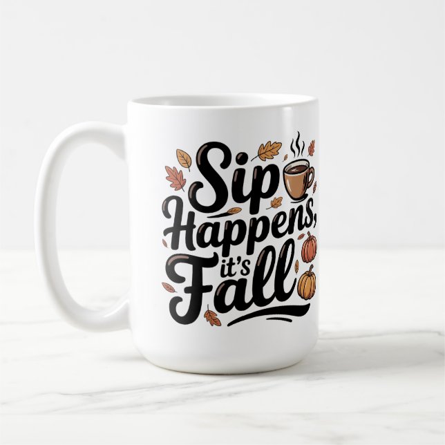 Taza De Café Custom name funny fall saying Mug (Izquierda)
