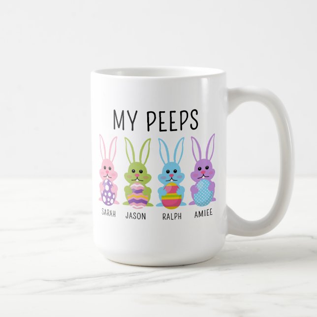 Taza De Café Custom Name My Peeps Easter Coffee Mug (Derecha)