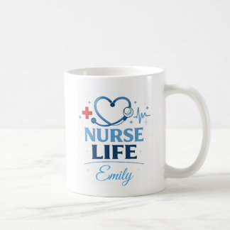 Taza De Café Custom Name Nurse Life Coffee Mug Gift