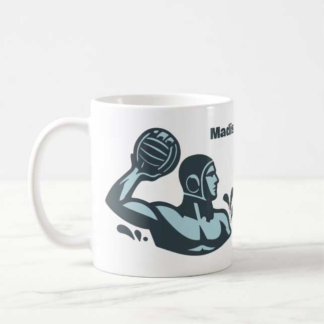 Taza De Café Custom Name Water Polo (Izquierda)