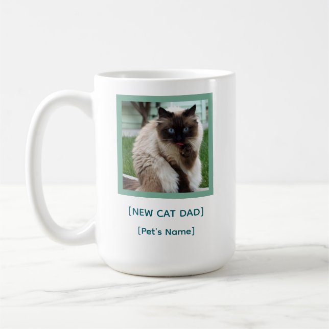 Taza De Café Custom New Cat Dad Mug | Pet Photo Gift (Izquierda)