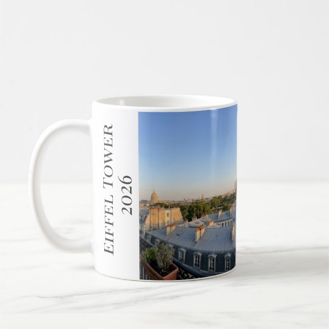 Taza De Café Custom Paris Panoramic Skyline View Eiffel Tower (Izquierda)