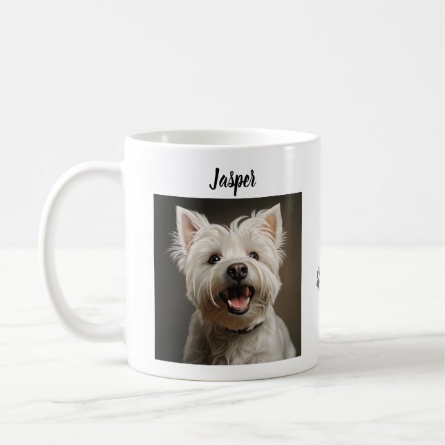 Taza De Café Custom Pet Mug Using Your Photo & Name (Izquierda)