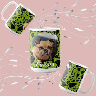 Taza De Café Custom Pet Parent Mug with Green & Black Plant