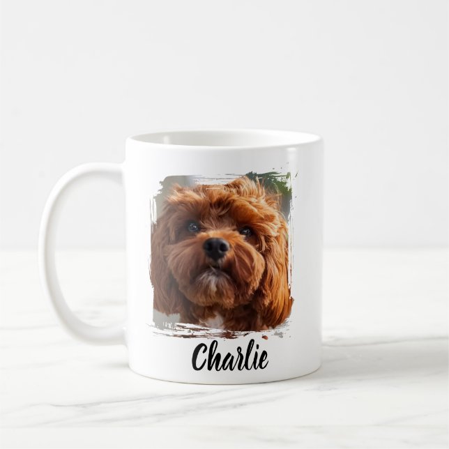 Taza De Café Custom Pet Photo Pet Name Mug  For Dog Cat Lovers (Izquierda)