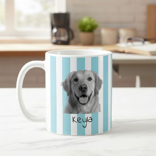 Taza De Café Custom Pet Striped Mug Using Pet Photo
