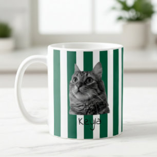 Taza De Café Custom Pet Striped Mug Using Pet Photo