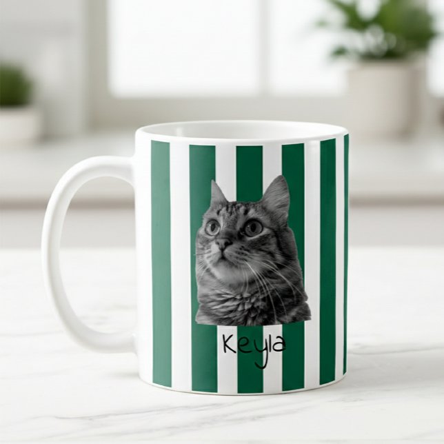 Taza De Café Custom Pet Striped Mug Using Pet Photo (Subido por el creador)
