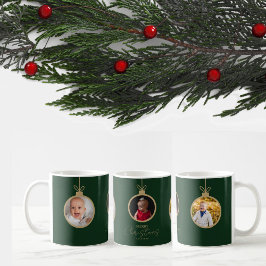 Taza De Café custom photo collage Merry Christmas bauble