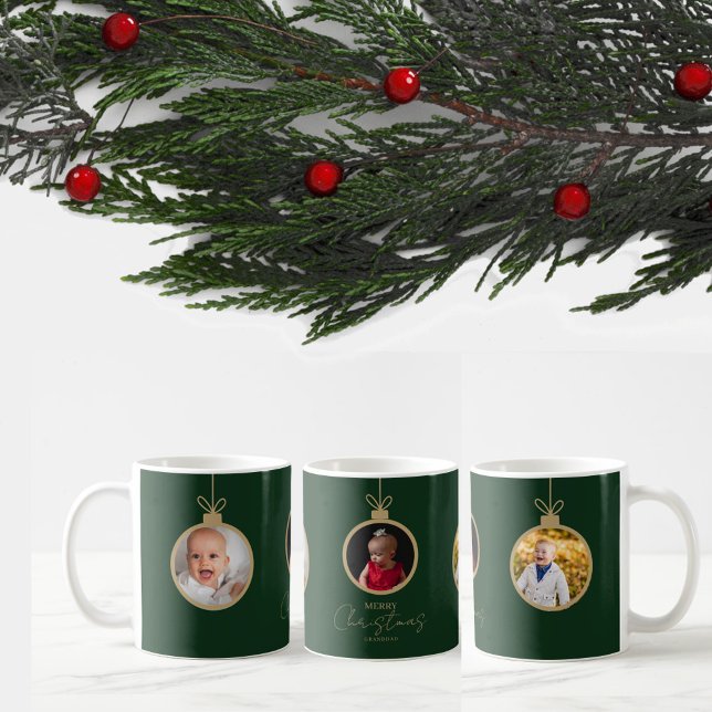 Taza De Café custom photo collage Merry Christmas bauble (Subido por el creador)