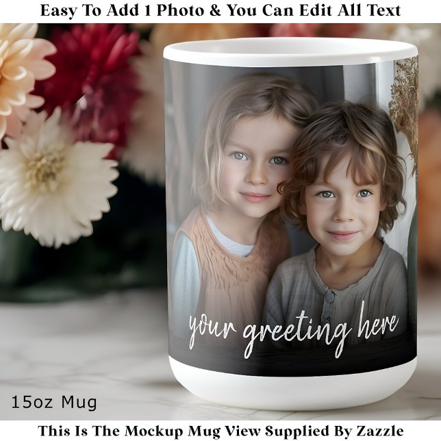 Taza De Café Custom Photo Mug Family, Modern One Photo Easy (Subido por el creador)