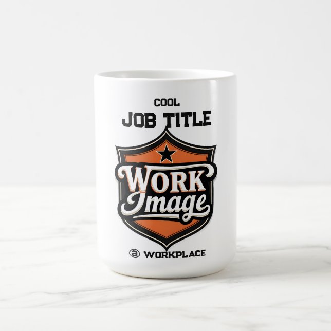 Taza De Café Custom Photo Personalized Job Title & Workplace  (Centro)
