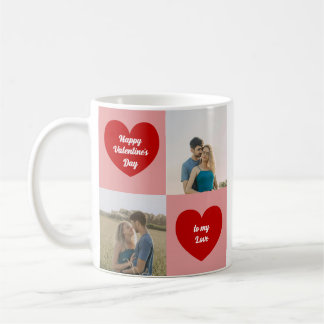Taza De Café Custom Photos Hearts Graphic Valentine's Day