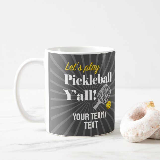 Taza De Café Custom Pickleball Mugs Personalized Team Club Name (Con donut)