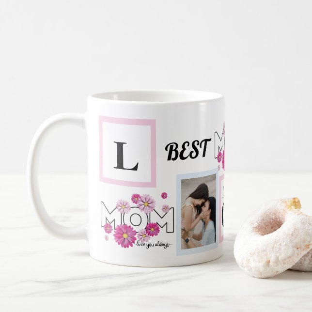 Taza De Café Custom Playful Happy Family Photo Collage  (Con donut)