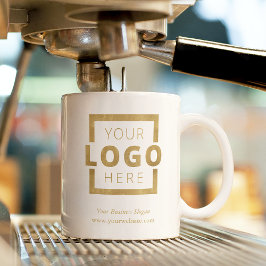 Taza De Café Custom Promotional Business Logo Branded Gold