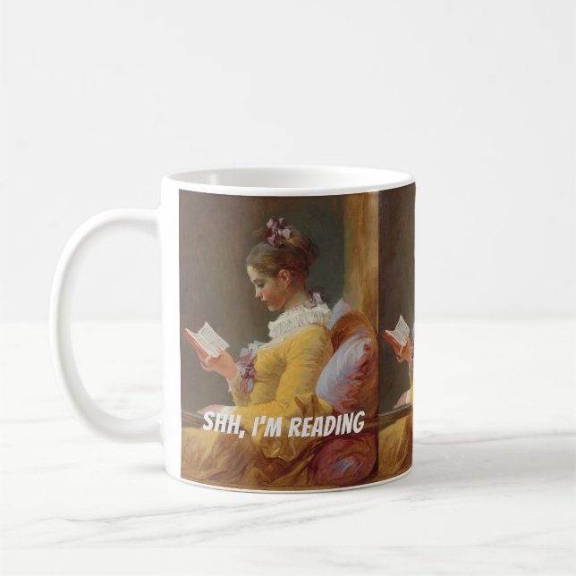 Taza De Café Custom Reading Mug – Shh I'm Reading (Izquierda)