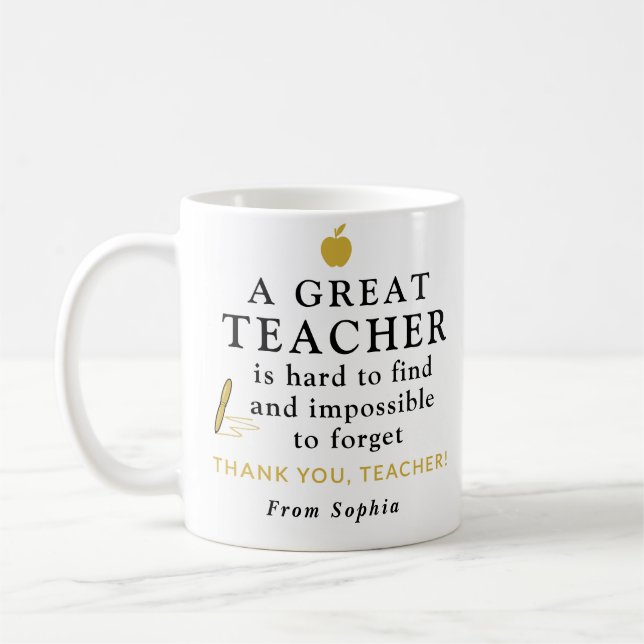 Taza De Café Custom Teacher Mug – A Great Teacher Gift (Izquierda)