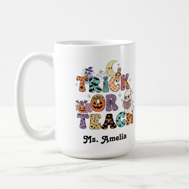 Taza De Café Custom Teacher Mug, Custom Teacher Gift, Hallow (Izquierda)