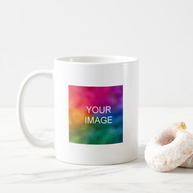 Taza De Café Custom Upload Your Photo Image Here Template (Con donut)