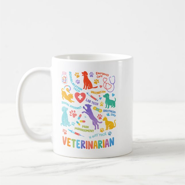 Taza De Café Custom Veterinarian Mug | Vet Doctor’s Day (Izquierda)