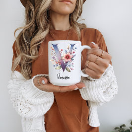 Taza De Café Custom Wildflower Mug for Her, Student or Coworker
